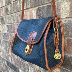 Vintage Dooney & Burke Navy Blue Pebbled Crossbody